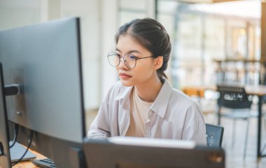 Female programmer working on coding, software development and web design.Concept technology development.	