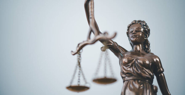 Lady justice,Law theme, mallet of the judge, law enforcement officers, evidence-based cases and documents taken into account.