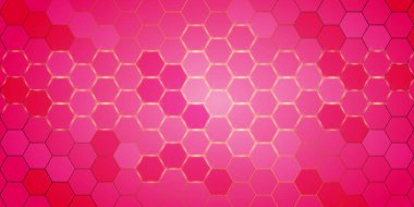 Altın ışıklı Pembe Altıgen arkaplan