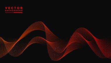 Pürüzsüz dalgalı hatlar, parlak kırmızı. Dalgaların bileşimi küçük noktalardır, siyah arkaplan, yumuşak ama lüks kumaşlarla tasarlanmıştır..