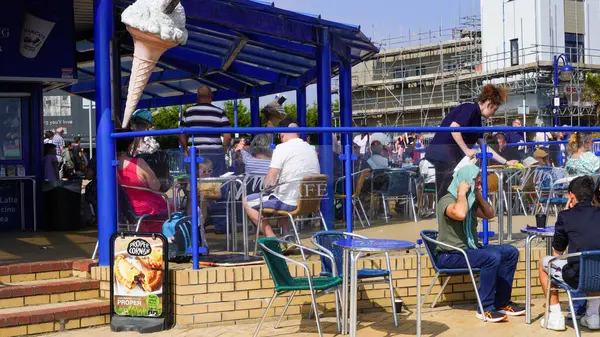 Stock image Barry Island, Vale of Glam, Wales, Aug 30 2024: The announcement of a Christmas special and finale of the Gavin and Stacey series renews interest from fan in the infamous Marco's Cafe and Barry Island