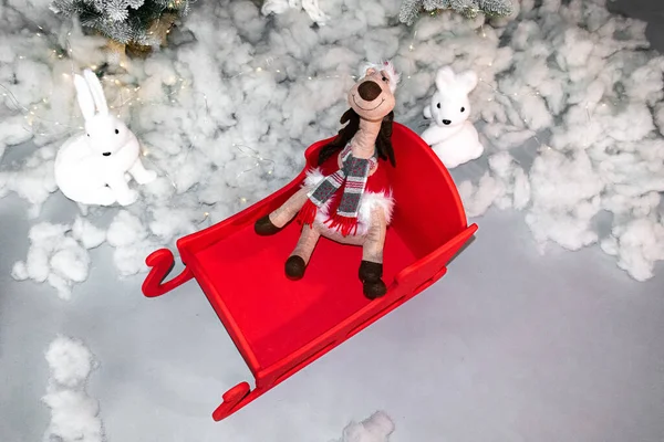 クリスマス 雪だるまのおもちゃ — ストック写真