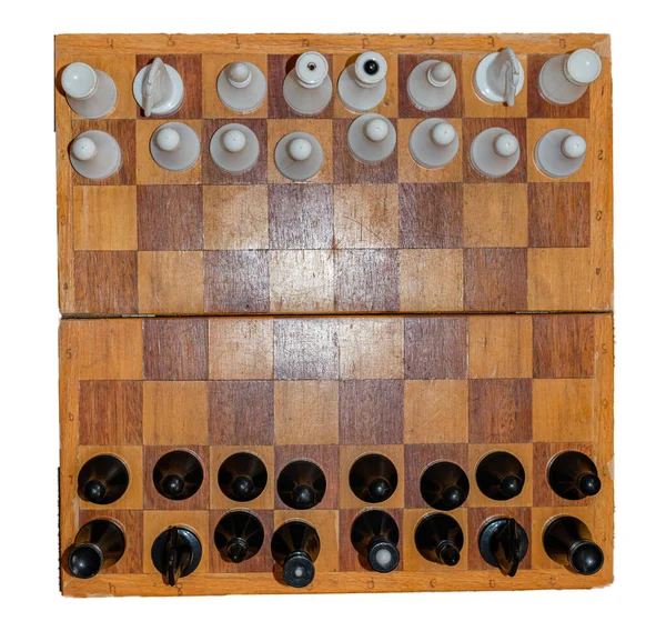 stock image wooden chess board game for playing with checkers