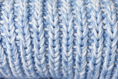 arkaplan olarak mavi örülmüş doku, yakın plan