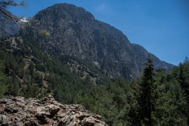 Yunanistan 'ın Girit adasındaki Samarya Vadisi' nde nefes kesici bir manzara.