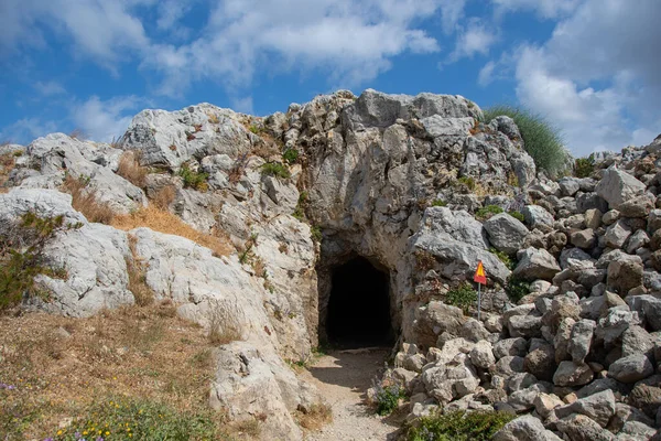 Cueva Entrada Los Terrenos Fortaleza Fortezza Rethymno — Foto de Stock