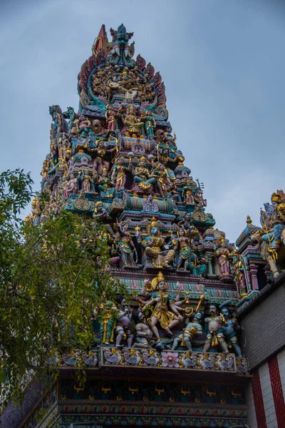 Οροφή Του Ναού Sri Veeramakaliamman Στην Περιοχή Μικρή Ινδία Σιγκαπούρη — Φωτογραφία Αρχείου