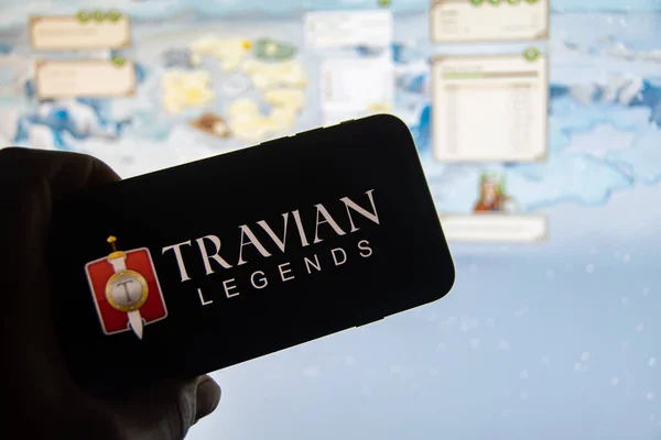Rheinbach Germany February 2023 Brand Logo Browser Game Travian Legends — Stockfoto
