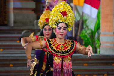 Bali, Indonesia  8 September 2022,  Balinese dancers performing a 