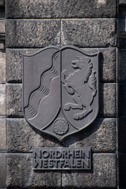 Koblenz, Almanya 24 Haziran 2023, Alman devleti Kuzey Ren-Vestfalya 'nın arması