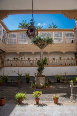 The courtyard of a traditional house on La Orotava clipart