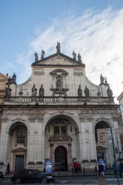 Prag, Çek Cumhuriyeti 12 Aralık 2023, Prag 'daki St. Salvator Kilisesi.