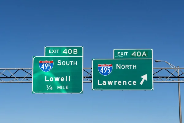Andover Massachusetts October 2022 Highway Signs Route Northbound Exit 40B — 图库照片