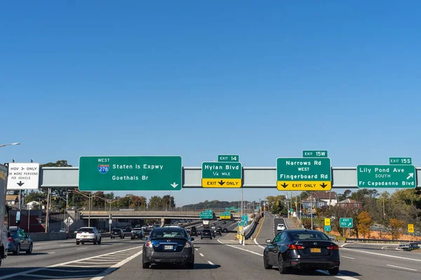 Staten Island Oktober 2022 Interstate 278 Västra Staten Island Expressway — Stockfoto