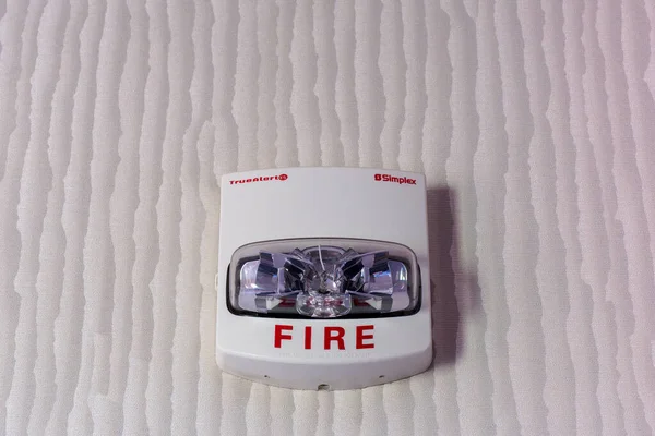 Chandler Noviembre 2022 Este Dispositivo Alarma Incendio Estroboscópico Sincronizado Montado — Foto de Stock