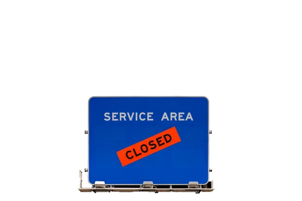 Service Area Closed Sign Isolated White Background Concept Restroom Urgency — Stock Photo, Image
