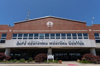 Cape May Adliyesi, NJ - 25 Mayıs 2023: Cape Bölgesel Sağlık Merkezi, Cape Bölgesel Sağlık Sistemi 'nin bir parçasıdır..