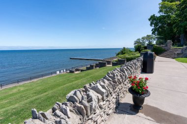 Olcott, New York 'taki Krull Park' tan Ontario Gölü ve Olcott Plajı manzarası