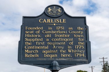 Carlisle, PA - 27 Eylül 2023: Carlisle kasabasının tarihi ve 1751 yılında bir sınır kasabası olarak kurulması.
