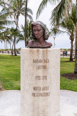South Beach, Miami Beach, Florida - April 4, 2024: Barbara Baer Capitman was an American activist and author who led the effort to preserve Miami Beach's historic art deco district. clipart