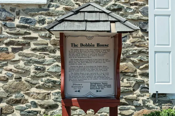 stock image Gettysburg, PA - April 23, 2024: The Dobbin House is believed to be the first station of the Underground Railroad north of the Mason-Dixon Line. It is now a restaurant and tavern.