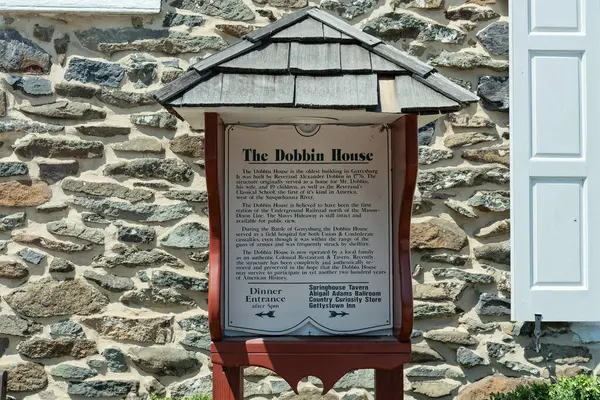 Stock image Gettysburg, PA - April 23, 2024: The Dobbin House is believed to be the first station of the Underground Railroad north of the Mason-Dixon Line. It is now a restaurant and tavern.