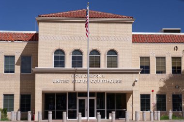 Pecos, TX - 10 Ekim 2023 Teksas Batı Bölge Mahkemesi 'nin Lucius D. Bunton III..