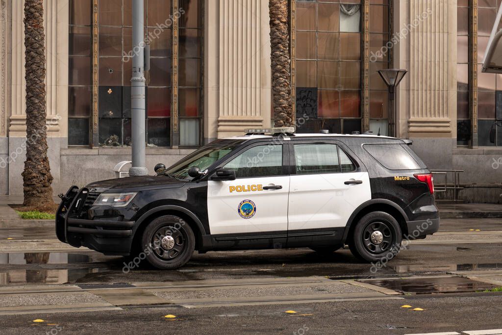 Long Beach, CA - March 12, 2025: City of Long Beach Metro Police vehicle.