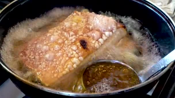 Friture Super Crispy Pork Belly Panceta Pururuca Verser Iol Bouillant — Video