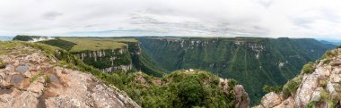 panoramic view of serra geral and canyon of itaimbezinho , cambara do sul  - Brazil clipart