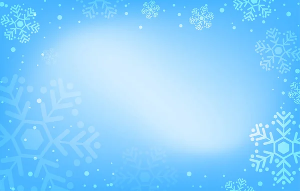 Snow Falling Background Vector Blue Scene Decorated Falling Snowflakes Copy — Stock Vector