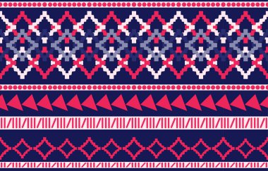 Navajo yerlisi Amerikan kumaşı pürüzsüz desen, geometrik kabile geleneksel arka planı, tasarım elemanları, halı, duvar kağıdı, giysi, halı, iç mekan, nakış vektör çizimi.