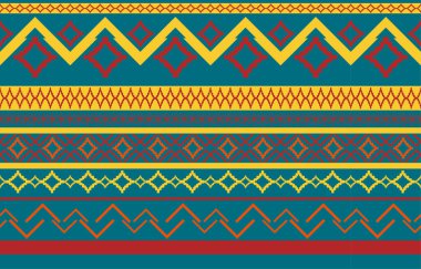 Navajo yerlisi Amerikan kumaşı pürüzsüz desen, geometrik kabile geleneksel arka planı, tasarım elemanları, halı, duvar kağıdı, giysi, halı, iç mekan, nakış vektör çizimi.