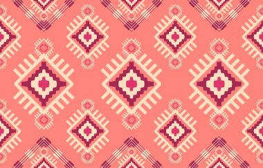 Navajo yerlisi Amerikan kumaşı pürüzsüz desen, geometrik kabile geleneksel arka planı, tasarım elemanları, halı, duvar kağıdı, giysi, halı, iç mekan, nakış vektör çizimi.