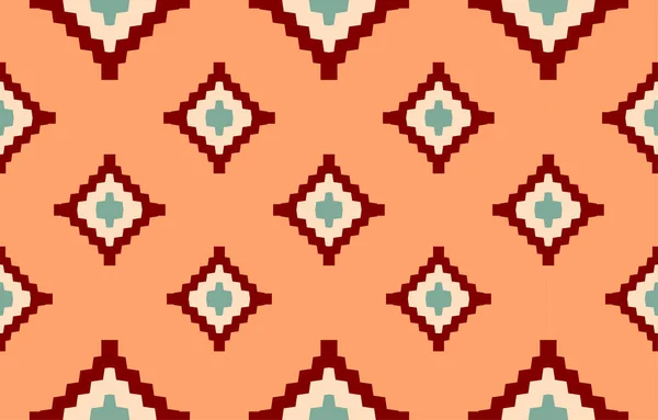 Navajo Native American Fabric Seamless Pattern Geometric Tribal Ethnic Traditional — Vetor de Stock