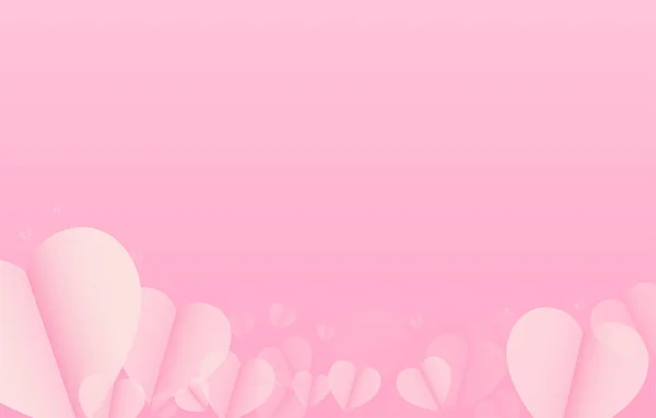 Бумага Вырезать Розовую Форму Сердца Фон Иллюстрация День Святого Валентина — стоковый вектор