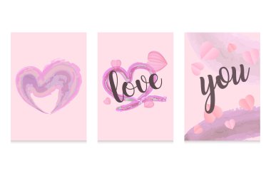 El çizimi vektör illüstrasyon sevgililer günü çerçevesi. Suluboya seviyorum. Çizgi şekilli soyut tasarım. Beyaz arka planda izole edilmiş çağdaş sanat duvar kağıdı. minimalist stil pastel dekorasyon