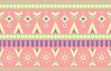 Navajo yerlisi Amerikan kumaşı pürüzsüz desen, geometrik kabile geleneksel arka planı, tasarım elemanları, halı, duvar kağıdı, giysi, halı, iç mekan, nakış vektör çizimi.