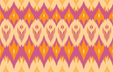 Kumaş ikat pürüzsüz desen geometrik geleneksel nakış tarzı. Arka plan, halı, minder, sarong, elbise, Vektör illüstrasyonu için tasarım.