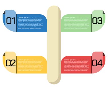 Infographic template for business information presentation. Vector square and geometric elements.Signpost modern workflow diagrams. Report plan 4 topics