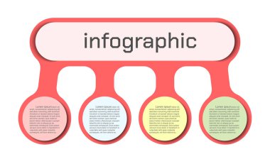 İş bilgisi sunumu için bilgi şablonu. Oval ve çemberin vektör bağlantısı. Modern iş akışı şemaları. Plan 4 başlıklarını rapor et