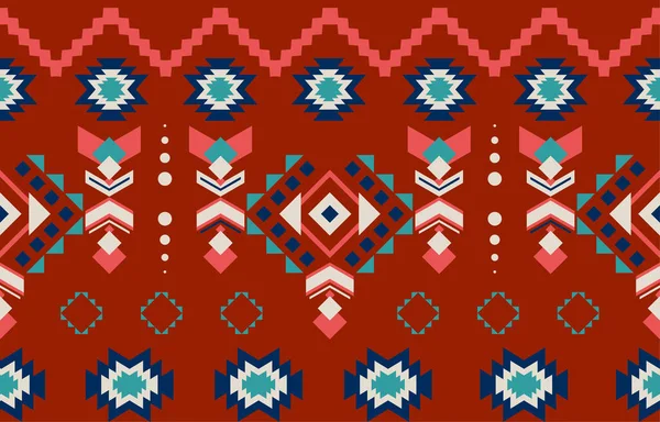 Navajo Padrão Sem Emenda Tecido Americano Nativo Geométrico Tribal Etnia — Vetor de Stock