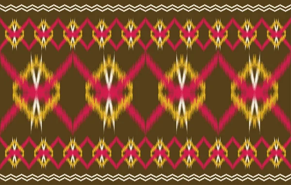 Tecido Ikat Sem Costura Padrão Geométrico Étnico Tradicional Bordado Style — Vetor de Stock