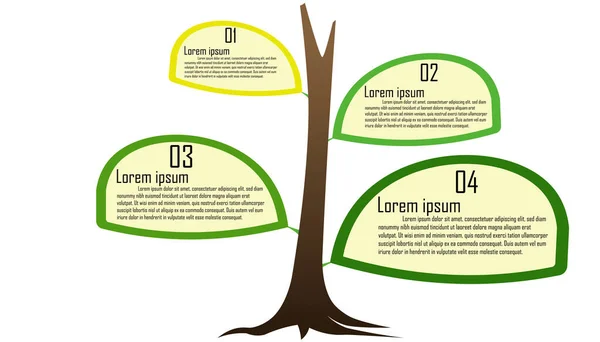 Infografik Bäume Und Blätter Erneuerbare Energien Vorlage Für Den Verbrauch — Stockvektor