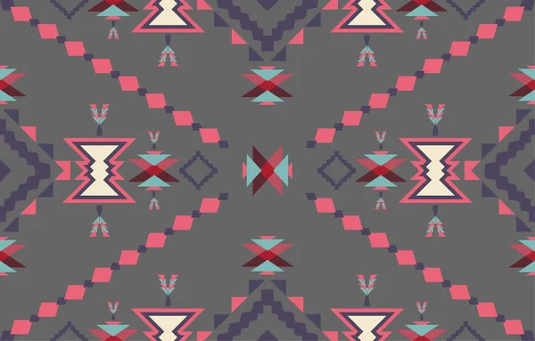 Navajo Native American Fabric Seamless Pattern Geometric Tribal Ethnic Traditional — Image vectorielle