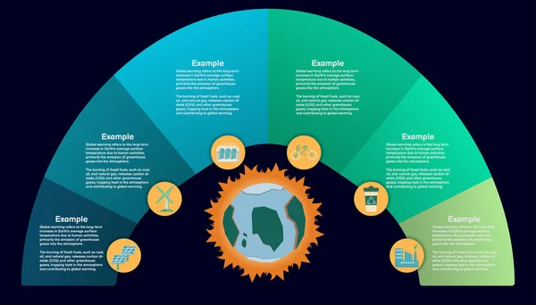 Инфографический Шаблон Возобновляемых Источников Энергии Представления Устойчивой Информации Энергопотреблении Векторный — стоковый вектор