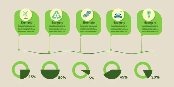 Infografik Vorlage Für Erneuerbare Energien Für Eine Nachhaltige Informationspräsentation Zum — Stockvektor