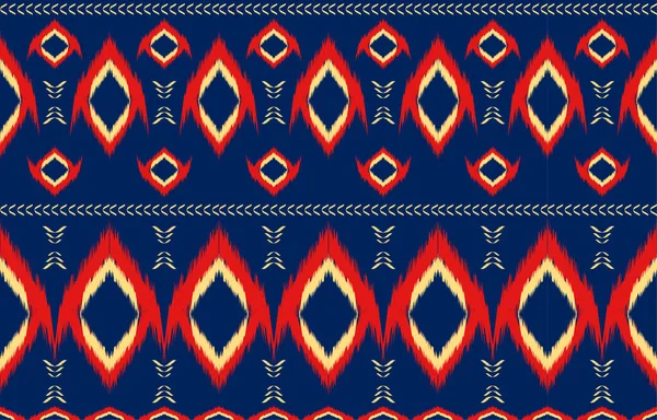 Tecido Ikat Sem Costura Padrão Geométrico Étnico Tradicional Bordado Style —  Vetores de Stock