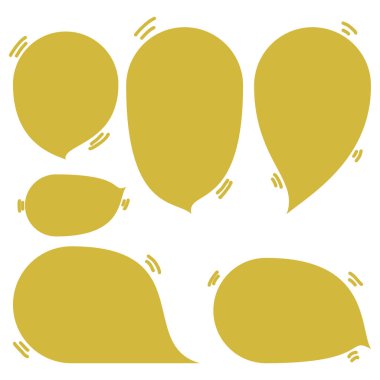 Konuşma baloncuklarını beyaz arkaplanda ayarla. Sohbet kutusu veya sohbet vektör karesi ve karalama iletisi veya çizgi roman ve en küçük ileti diyaloğu için konuşan iletişim simgesi