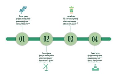 Enerji tüketimi sürdürülebilir bilgi sunumu için Infographic yenilenebilir enerji şablonu. Vektör geometri ve simge elementleri. Ekoloji modern iş akışı şemaları. Plan 4 başlıklarını rapor et